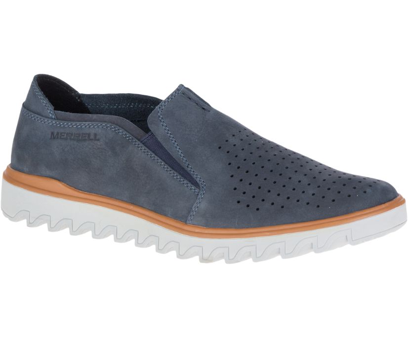 Buty Merrell Downtown Moc - Slip Ons Męskie Merrell - Niebieskie [XQBLS-1408]